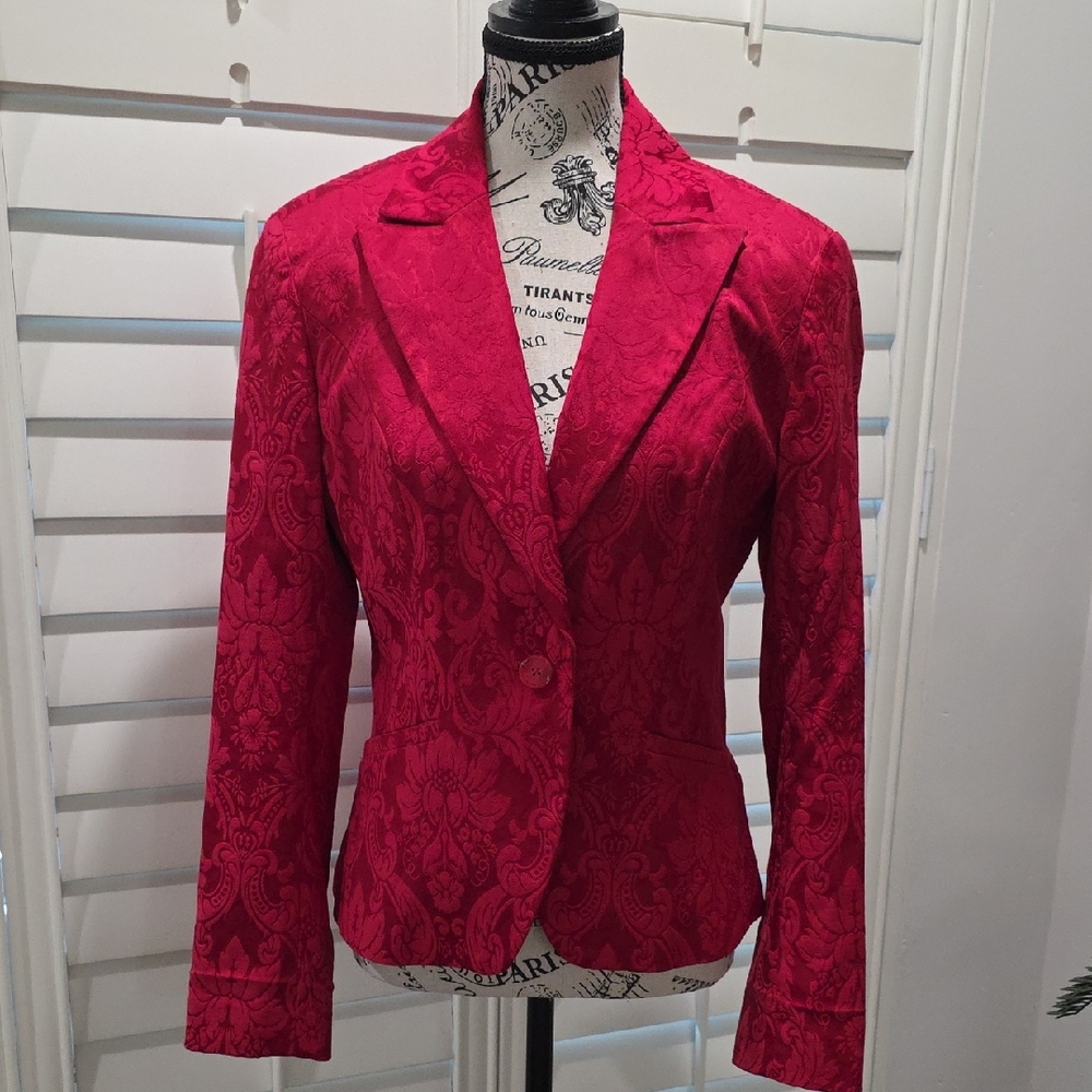 Worthington Floral Red Blazer